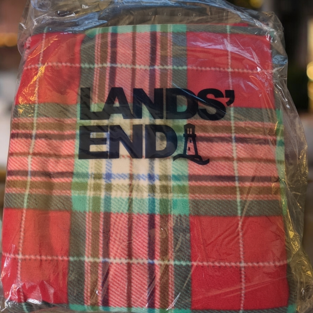 Lands' End Multicolor Plaid Throw